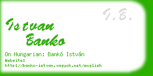 istvan banko business card